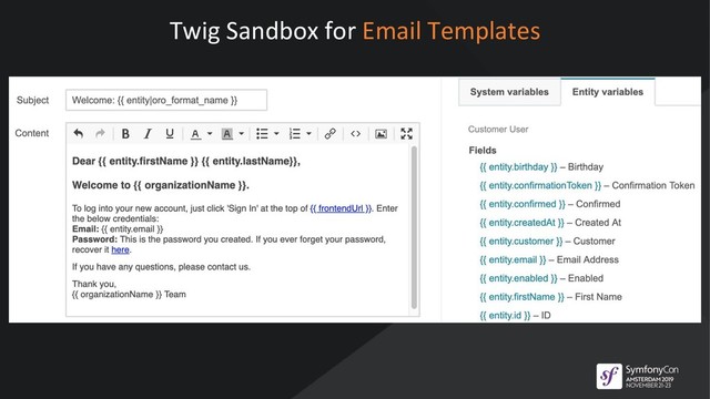 Twig Sandbox for Email Templates

