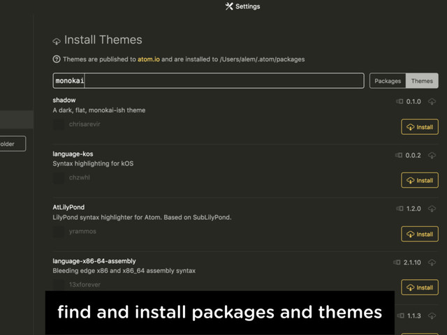 ﬁnd and install packages and themes
