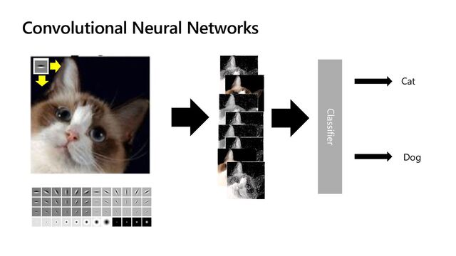 Convolutional Neural Networks
Classifier
Cat
Dog
