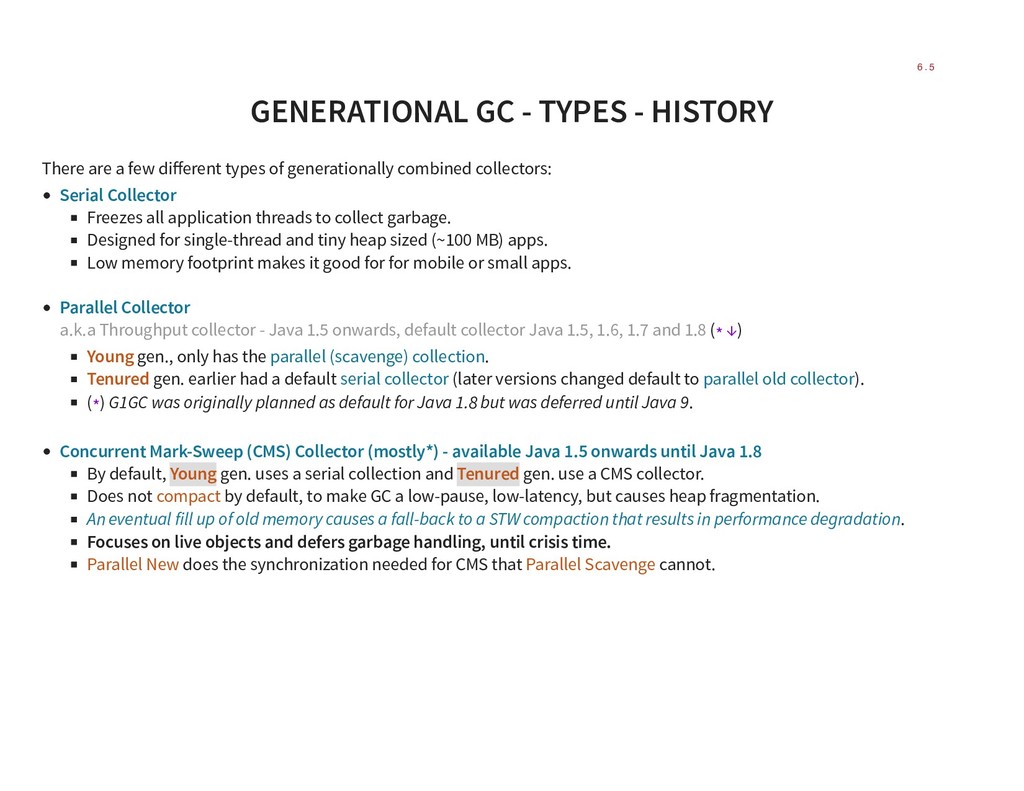 garbage collectors in jdk 6