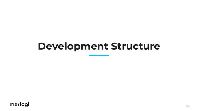 39
Development Structure

