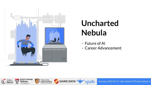 Uncharted
Nebula
- Future of AI
- Career Advancement
Saturday | 2022-09-17 | Dies Natalis ITTP Sains Data ke-3
