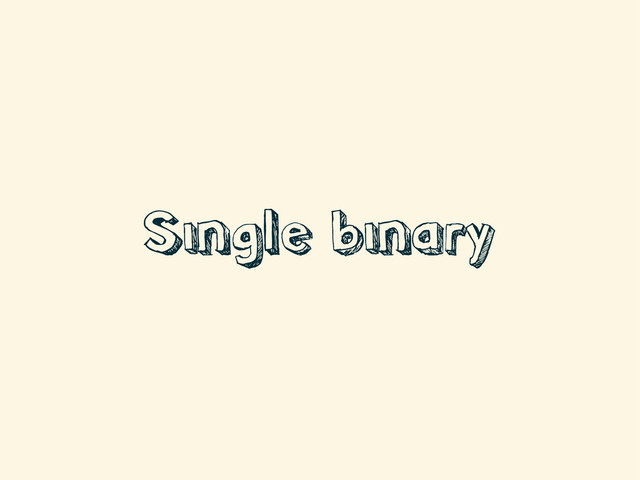 Single binary

