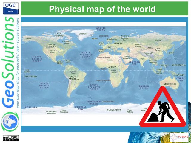 Physical map of the world
