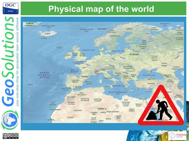 Physical map of the world
