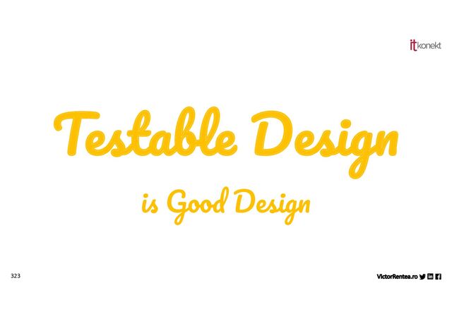 323
Testable Design
is Good Design
