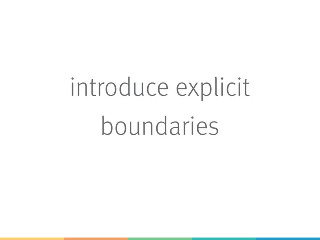 introduce explicit
boundaries
