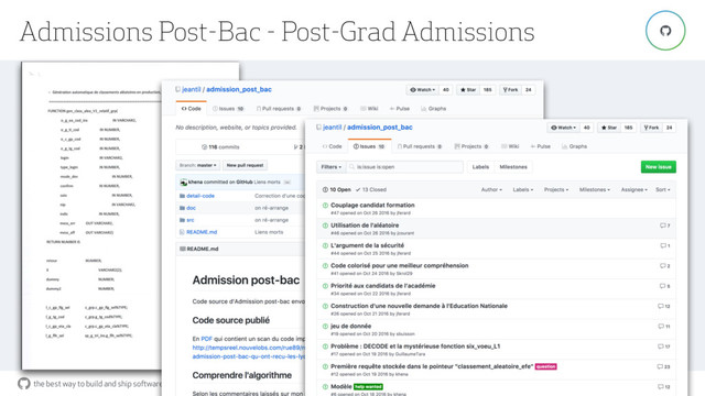 the best way to build and ship software
Admissions Post-Bac - Post-Grad Admissions
13
"

