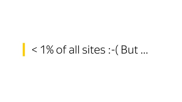 < 1% of all sites :-( But …
