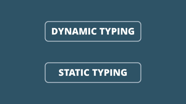 DYNAMIC TYPING
STATIC TYPING
