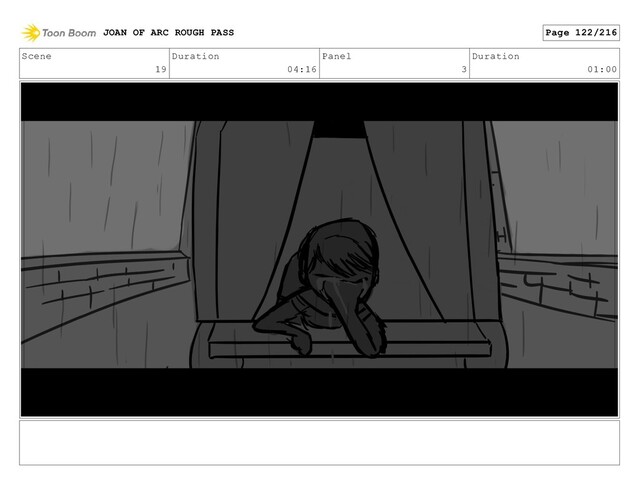 Scene
19
Duration
04:16
Panel
3
Duration
01:00
JOAN OF ARC ROUGH PASS Page 122/216
