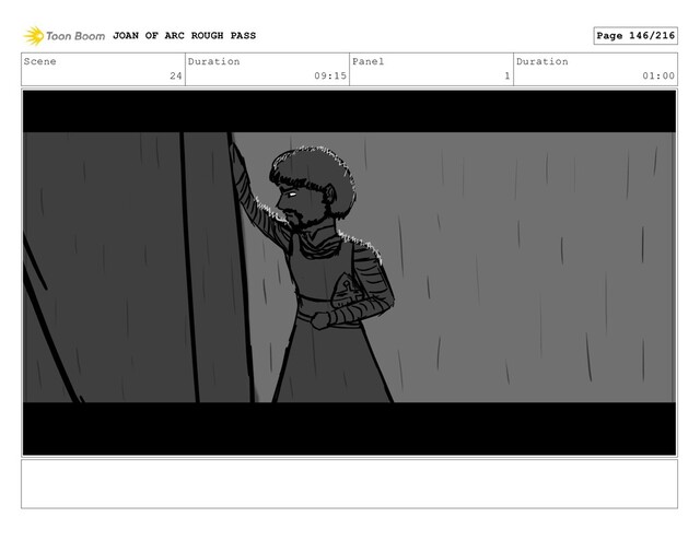 Scene
24
Duration
09:15
Panel
1
Duration
01:00
JOAN OF ARC ROUGH PASS Page 146/216
