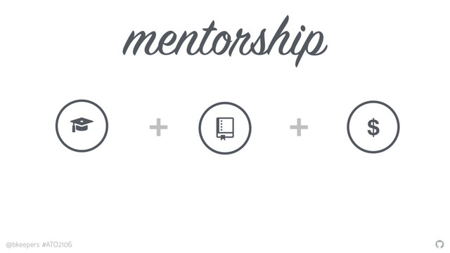 "
@bkeepers #ATO2106
mentorship
+
+
# $ $
