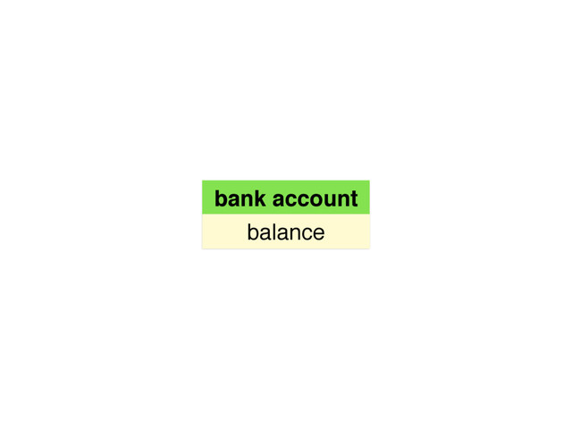 bank account
balance
