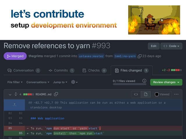 let’s contribute
setup development environment
