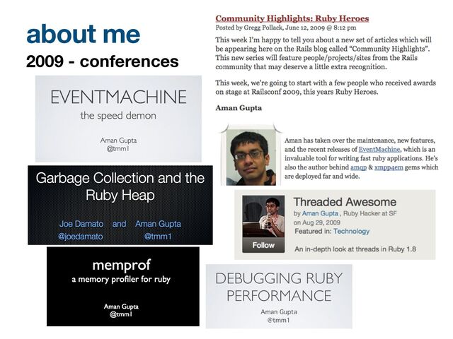 2009 - conferences
about me
