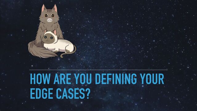 HOW ARE YOU DEFINING YOUR
EDGE CASES?
