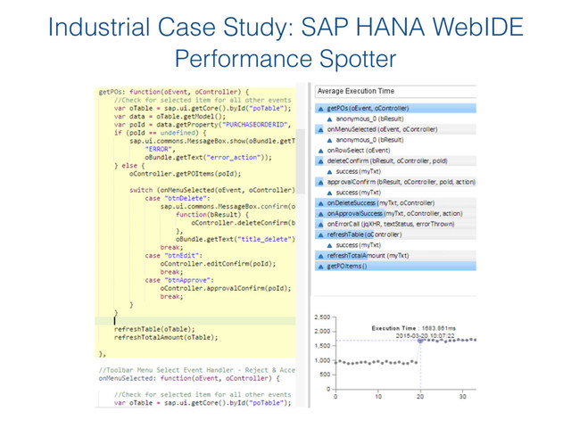 Industrial Case Study: SAP HANA WebIDE 
Performance Spotter
