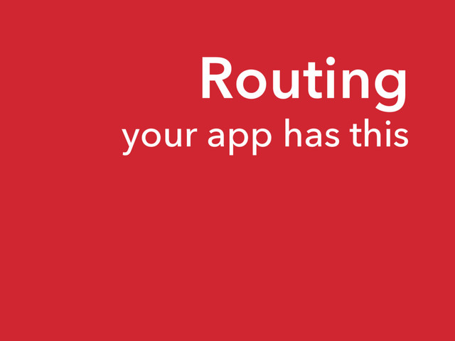 Routing
your app has this
