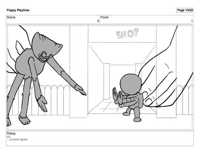 Scene
6
Panel
1
Dialog
VO
... to action ﬁgures
Poppy Playtime Page 10/33
