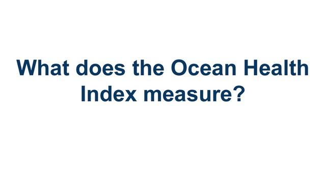 What does the Ocean Health
Index measure?
