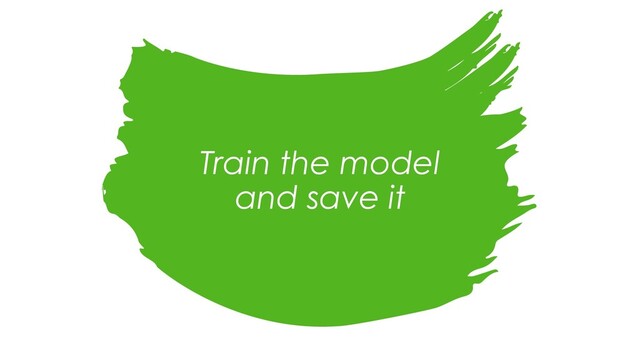 Train the model
and save it
