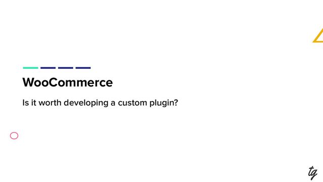 WooCommerce
Is it worth developing a custom plugin?
