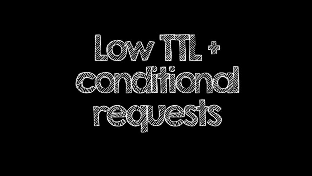 Low TTL +
conditional
requests

