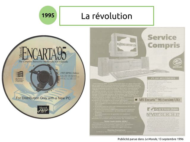 1995 La révolution
Publicité parue dans Le Monde, 13 septembre 1996
