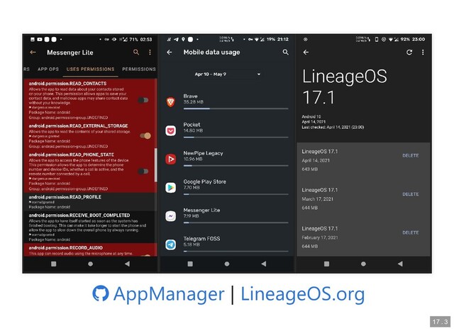 |
|

 AppManager
AppManager LineageOS.org
LineageOS.org
17
17 .
. 3
3
