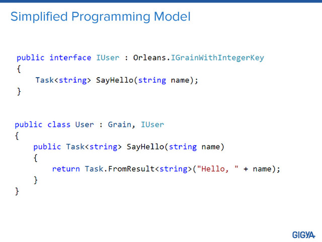 Simplified Programming Model
