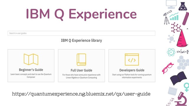 IBM Q Experience
https://quantumexperience.ng.bluemix.net/qx/user-guide
