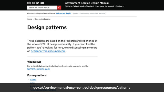 @benholliday UX & PM
gov.uk/service-manual/user-centred-design/resources/patterns
