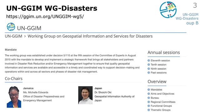 UN-GGIM
WG-Disasters
Task Group B
UN-GGIM WG-Disasters
https://ggim.un.org/UNGGIM-wg5/
3
