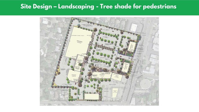 Site Design – Landscaping - Tree shade for pedestrians
