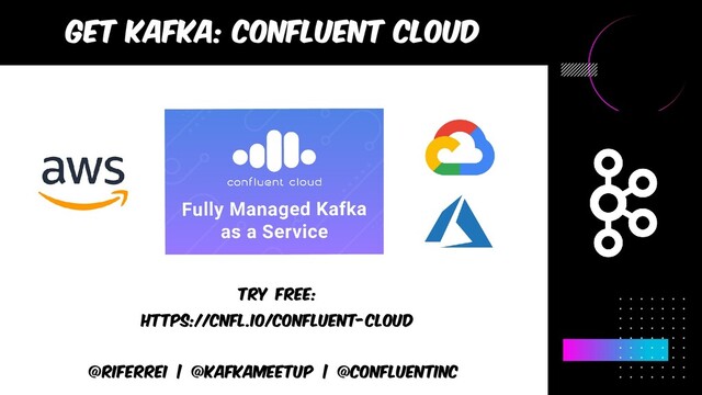 @riferrei | @kafkameetup | @CONFLUENTINC
Get kafka: confluent cloud
Try free:
https://cnfl.io/confluent-cloud
