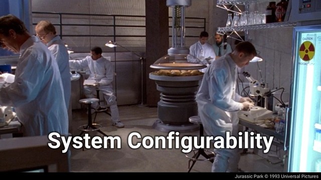 Jurassic Park © 1993 Universal Pictures
System Configurability
