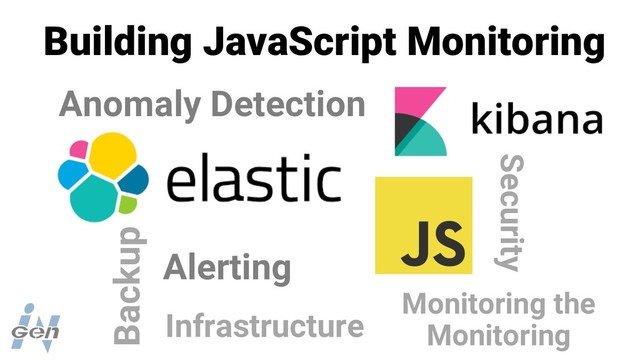 Alerting
Anomaly Detection
Backup
Monitoring the
Monitoring
Infrastructure
Security
Building JavaScript Monitoring
