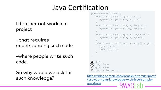 Java Certification
