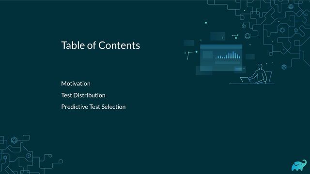 Table of Contents
Motivation
Test Distribution
Predictive Test Selection
