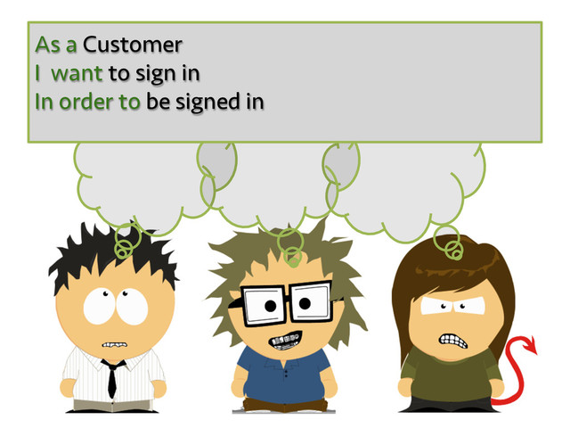 As a Customer
I want to sign in
In order to be signed in
