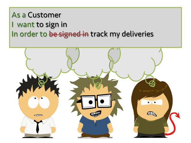 As a Customer
I want to sign in
In order to be signed in track my deliveries
