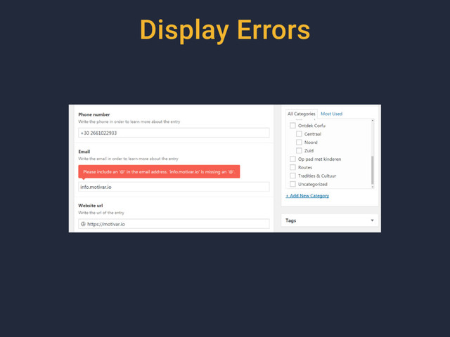 Display Errors
