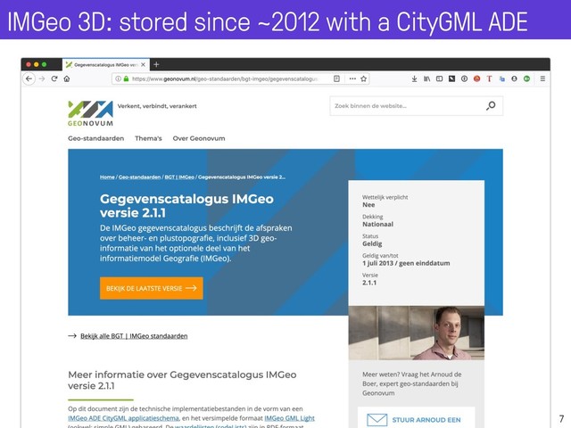 7
IMGeo 3D: stored since ~2012 with a CityGML ADE
