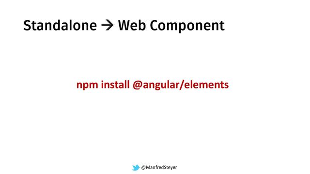 @ManfredSteyer
→
npm install @angular/elements
