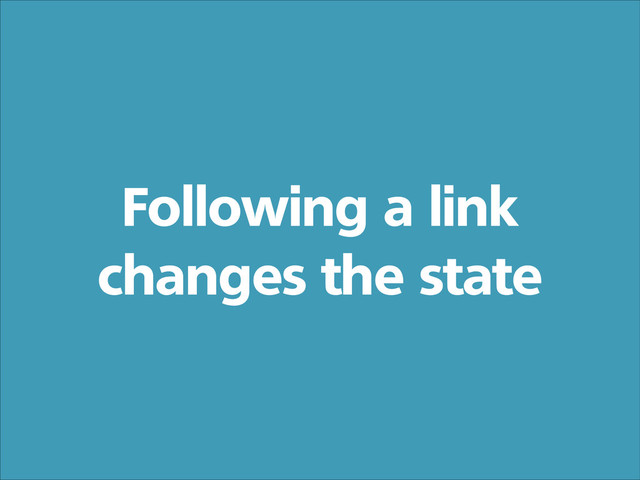 Following a link
changes the state
