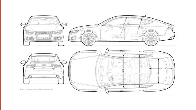 Audi A7 Sportback plans from the-blueprints.com
