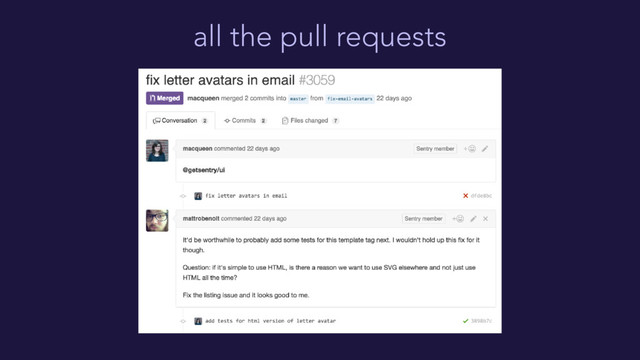 all the pull requests
