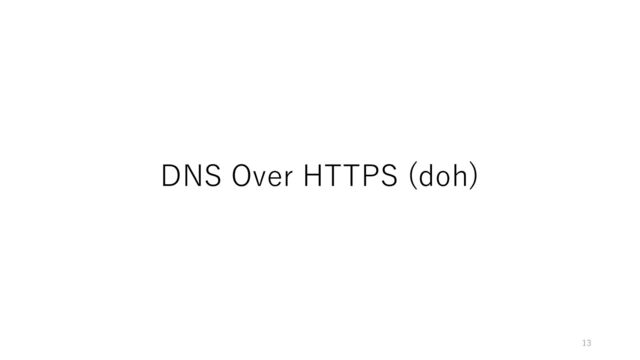 DNS Over HTTPS (doh)
13
