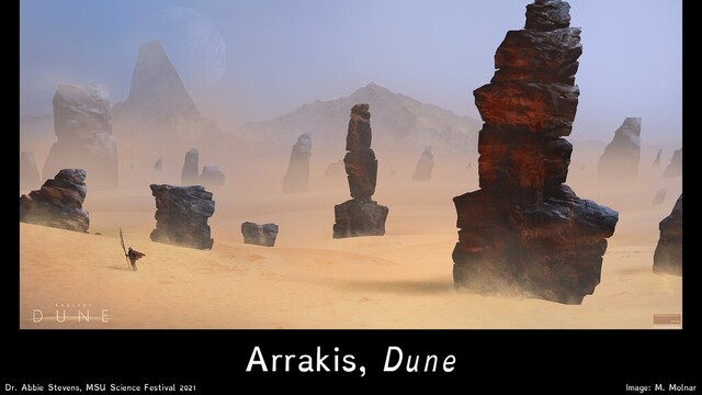 Arrakis, Dune
Dr. Abbie Stevens, MSU Science Festival 2021 Image: M. Molnar

